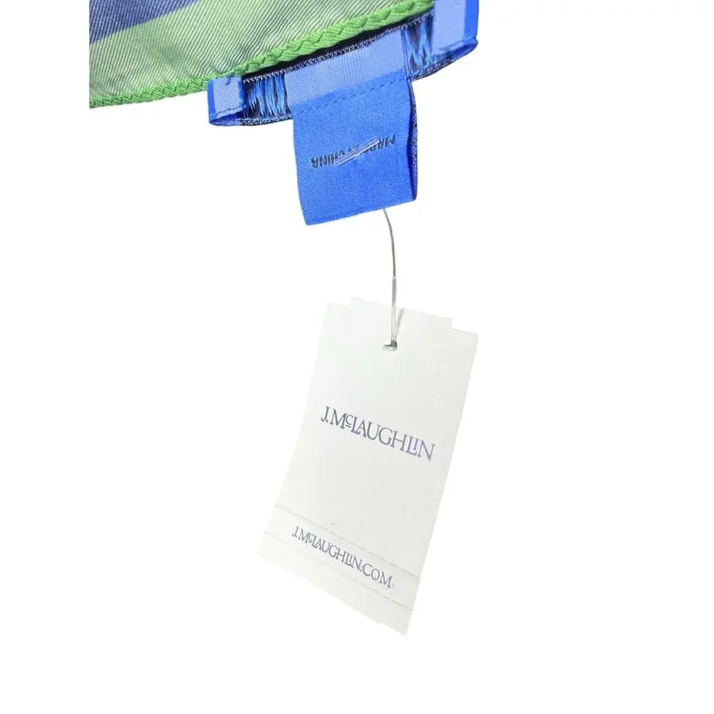 J. McLaughlin Magic Scarf Navy Green Equestrian Print New With Tags